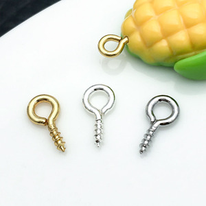 Vis à œil plaquées cuivre, or et argent, taille moyenne, pour la fabrication de bijoux DIY, accessoires pour bracelets et colliers - Product Image 2