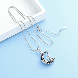 Luna gato mascota cremación joyería para cenizas conmemorativas ceniza joyería recuerdo gato urna colgantes para Animal cenizas collar - Product Image 6