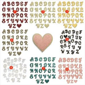 New Design Iron on Cartoon Morandi Color Embroidered Chenille Lover Heart Letter Patch - Product Image 1