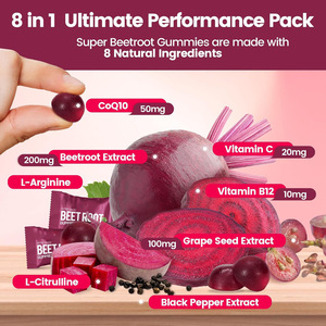Gummies de Betterave : Énergie, Bien-être Immunitaire, Complément Alimentaire, Prébiotiques et <span class=keywords><strong>Probiotiques</strong></span> à Base de Plantes, Sommeil, Nootropiques - Product Image 2