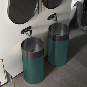 Évier autoportant commercial vert et noir pour lavage des mains - Product Image 2