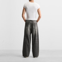 Jeans pour hommes surdimensionnés de haute qualité personnalisés en usine, style hip-hop, pantalon baggy, jambe large, lavage à la pierre, jeans en gros