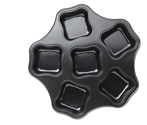 Benutzer definierte Küche Kohlenstoffs tahl Pentagon Gemüse Backwerk zeuge Antihaft Muffin Backformen 6 Tasse Muffin Pfanne Quadrat Cupcake Form - Product Image 2