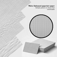Papier d'art spécial gaufré texture lin blanc n°9, matériaux recyclés, 100-400 GSM, commandes personnalisées pour emballage universel