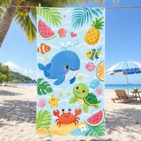 Wholesale Luxury 100% Cotton Terry Eco-Friendly Beach Towel Custom Reactive Print Logo Large Oversized Absorbent Soft Resort