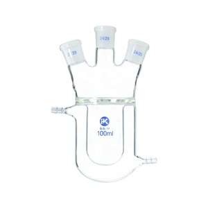Huke tùy chỉnh vỏ bọc Thủy Tinh phòng thí nghiệm Phản Ứng Flask Bốn Cổ Hóa Học Lò Phản Ứng - Product Image 5