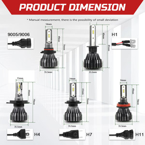 Faros หลอดไฟ LED ติดหัว H7 LED แบบไม่มีพัดลม9006สว่างมาก H7รถ - Product Image 6