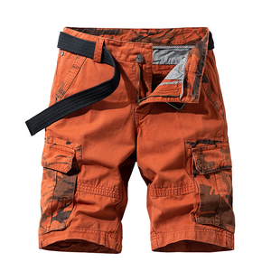 Pantalones Cortos Cargo Casuales de Verano para Hombre, Corte Holgado, con Cierre de Cremallera, Tejido de Punto, Estampado, Cintura Baja - Product Image 1