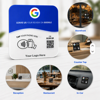 Autocollant de table NFC en PVC |   Carte de visite RFID en PVC durable 13,56 MHz avec support adhésif, étanche, pour hôtels et avis Google
