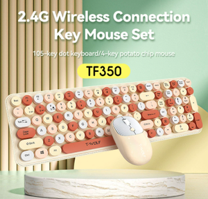 Trà Sữa Nhiều Màu Sắc Mỏng Dễ Thương Nút Tròn Văn Phòng Không Dây <span class=keywords><strong>Bluetooth</strong></span> Bàn Phím Và Chuột Combos Cô Gái Bàn Phím Cho Máy Tính - Product Image 5