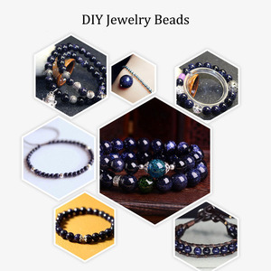 Cuentas sueltas de piedra arenisca azul, piedra natural redonda para hacer pulseras, 8mm, 15 pulgadas, suministros para hacer joyas DIY - Product Image 3