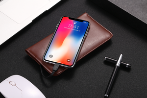 PU Leather Metal Classic Portable <b>Smart</b> Designer Magnetic Wallet with Supports Mobile Phone Charging for Cooperative Gift Items - Product Image 4