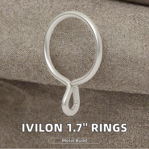 Anillos de cortina metálicos Ivilon con <span class=keywords><strong>ojales</strong></span> - Anillo de 1.7 pulgadas <span class=keywords><strong>para</strong></span> ganchos, juego de 14 - Níquel satinado - Product Image 2