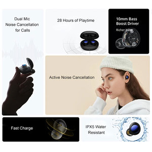 Realme-auriculares inalámbricos Buds <span class=keywords><strong>Air</strong></span> <span class=keywords><strong>2</strong></span> Neo, dispositivo de audio Original ANC con 28 horas de reproducción, con latencia superbaja de 88ms y carga rápida - Product Image 2