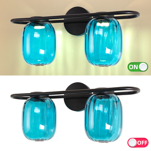 Lámpara de espejo de cristal sencilla, lámpara de tocador, lámpara de espejo de baño, luz frontal de espejo de cristal estilo nórdico, lámpara de pared americana - Product Image 2