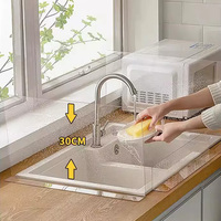 Protection anti-éclaboussures en polycarbonate sur mesure pour évier de cuisine, séparateur de comptoir en plastique transparent