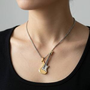 Collar con Colgante <span class=keywords><strong>de</strong></span> <span class=keywords><strong>Corazón</strong></span> y Letra <span class=keywords><strong>de</strong></span> <span class=keywords><strong>Acero</strong></span> Inoxidable, Estilo Hip-Hop, Cadena <span class=keywords><strong>de</strong></span> Bambú para Suéter, Joyería Unisex para Parejas - Product Image 2