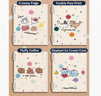 Cuaderno de Papel Offset 120P A5 Kawaii con Rayas, Cubierta de PP, Tapa Gruesa, Impresión Personalizada Promocional para la Escuela y la Oficina