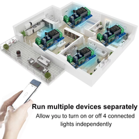 Module de commutation intelligent WIFI EWeLink DC 12V 24V 48V, récepteur relais 2 canaux, télécommande 2.4GHz, compatible avec Alexa pour portail, porte, LED