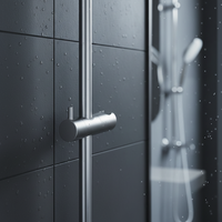 Support de Douche Mural Sans Perçage en Acier Inoxydable 304 Nickel Brossé pour Salle de Bain, Garantie 3 Ans