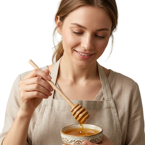 Mirror Polish Modern Luxury Wooden Honey Dipper Stick Long Handle for Honey Lovers Eco-Friendly Durable Sustainable Food Serving - Product Image 1