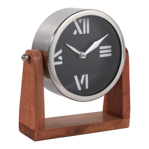 Modern Round Desk <b>Clock</b> With Roman Numerals For Home Decor And Living Room Table Placement Small Accent <b>Clock</b> - Product Image 2