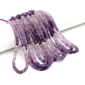 AAA Natural <b>Amethyst</b> Faceted Heishi Tyre Beads 6-7mm Natural Gemstone Beads for Jewelry Making 16 Inch Strand in Wholesale Price - Product Image 1