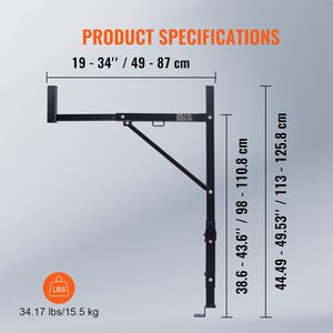 Reynol Camion Rack 19-34 pouces Extensible Camion Échelle Rack <span class=keywords><strong>pour</strong></span> Heavy Duty Camion Lit Rack <span class=keywords><strong>pour</strong></span> Kayak <span class=keywords><strong>pour</strong></span> <span class=keywords><strong>Remorque</strong></span> - Product Image 5