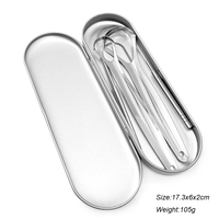 Lot de 3 gratte-langue réutilisables en acier inoxydable pour adultes, usage domestique, nettoyage buccal