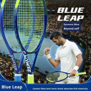 Raket Tenis Profesional Blue Leap 2026 Serat Karbon Ringan Peredam Guncangan Permukaan Raket Besar - Product Image 2