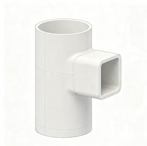 White Plastic Cylinder Connector with Square Side Outlet Injection Molded Part Custom Injection Molding <b>Tooling</b> Service - Product Image 1