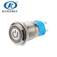 Micro-interrupteur à bouton-poussoir Chinakel 12 mm 3 positions, marine, 1NO/1NO1NC, avec LED