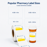 Op maat gemaakte directe thermische medische etiketrollen, zelfklevende barcode- en QR-code stickers voor apotheekflessen en koudeketenverpakkingen