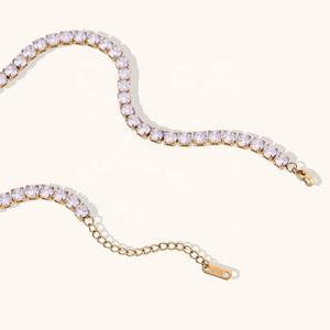 <span class=keywords><strong>Collar</strong></span> de Cadena de Tenis con Circonita Brillante Dingran de 2mm 3mm 4mm 5mm, Gargantilla de Acero Inoxidable Chapado en Oro de 18k - Product Image 6