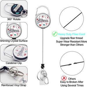 Porte-badge horizontal pour infirmière, imprimé UV double face, avec clip rotatif à 360 degrés et clip à dégagement facile en époxy, vente en gros usine, parfait - Product Image 3