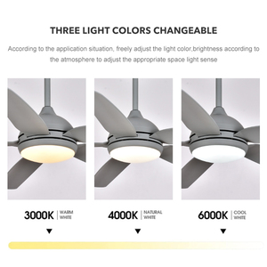 Ventilateur de plafond LED moderne et minimaliste à 5 pales en ABS avec éclairage F5711-46, pour la maison et le bureau, à haut débit d'air - Product Image 3