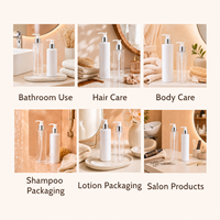 Bouteilles cosmétiques rondes classiques en PET de 500 ml vides pour l'emballage de shampooing, gel douche, lotion et sérum pour soins de la peau