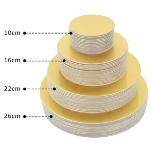 Diamètre jetable 12cm 16cm 18cm 20cm Plateau à gâteau rond doré Base en carton circulaire