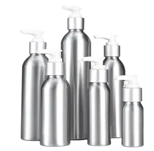 Aluminum Bottle 500 Ml Custom Logo 24/410 20ml 50ml 80ml 100ml 120ml 150ml 200ml 250ml 400ml 500ml 1000ml Disposable Aluminium Cosmetic Lotion Bottle