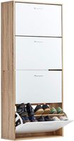 Armoire à chaussures en bois à 4 niveaux Organisateur de rangement de chaussures pour l'entrée de la maison Couloir Armoire à chaussures en bois à 4 niveaux