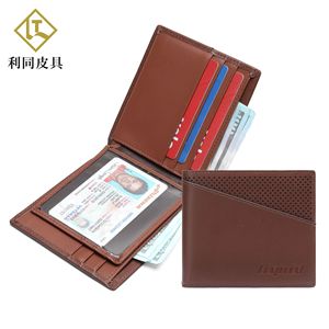 Litong Men's Trifold <b>Wallet</b> Light <b>Brown</b> Rfid Blocking Breathable Cowhide Leather Everyday Use - Product Image 1