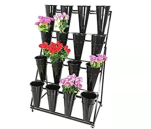 Étagère pour <span class=keywords><strong>fleuriste</strong></span> en fer forgé, grand support de plantes pour seau à fleurs, présentoir adapté aux balcon et magasin de fleurs - Product Image 4