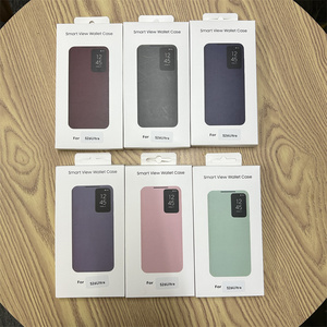 Casing Dompet Kulit PU Lipat Nirkabel Smart View Windows Resmi Original untuk Samsung S26 S25 S24 S23 Plus Ultra Edge - Product Image 1