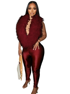 <span class=keywords><strong>Tuta</strong></span> Intera Sexy da <span class=keywords><strong>Donna</strong></span> per l'Autunno, Vita Alta, Schiena Scoperta, Scollo a V Profondo, Top <span class=keywords><strong>in</strong></span> Ecopelliccia, Jumpsuit Lungo <span class=keywords><strong>in</strong></span> <span class=keywords><strong>Raso</strong></span> - Product Image 5