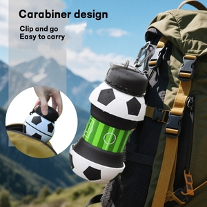 Hot Selling Lightweight Foldable Soccer <b>Water</b> <b>Bottle</b>-Food Grade Silicone Leakproof & Portable 550ml for Outdoor Activities Kids - Product Image 2