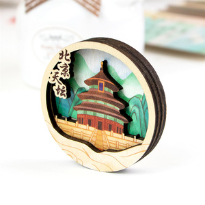 Universidad personalizada/ciudad turística/empresa recuerdo madera nevera pegatina aniversario recuerdo 3D nevera Imanes - Product Image 2