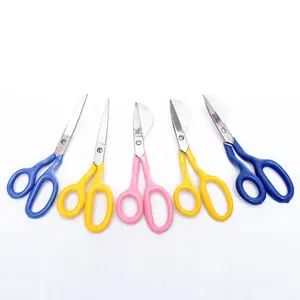 Manufacturer direct sale high grade stainless steel material carpet scissor shear rug bent handle shaping scissors