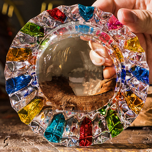 Cenicero de cristal de aspecto alto barato decoración de la sala de estar del hogar cenicero de vidrio de color personalizado Retro - Product Image 5