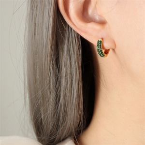 Pendientes de Aro con Circonita Cúbica, Chapados en Oro, para Mujer, Estilo Delicado, Gran Venta - Product Image 5