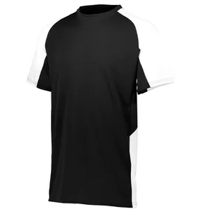 Tissu spandex en polyester de haute qualité pour hommes ou femmes Vêtements de sport unisexes Varsity Tops à manches courtes Maillot de baseball T-shirts